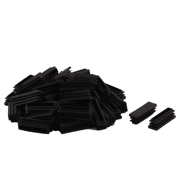 Unique Bargains Plastic Rectangle Design Tube Insert End Cover Cap Black 16 x 50mm 50pcs