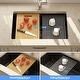 preview thumbnail 19 of 19, Lordear 28" Quartz Composite Undermount Workstation Single Bowl Kitchen Sink with Accessories