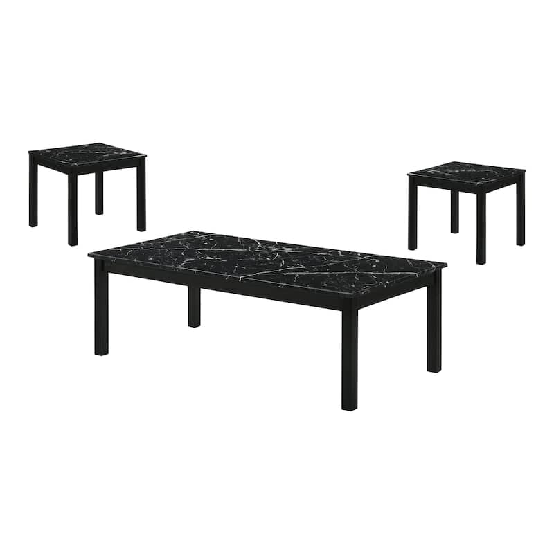 Furniture of America Sonnet Modern 3-Piece Wood Coffee Table Set with 2 End Tables