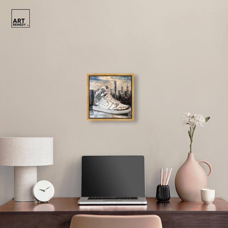 NYC Metallic Sneaker Canvas by Art Remedy