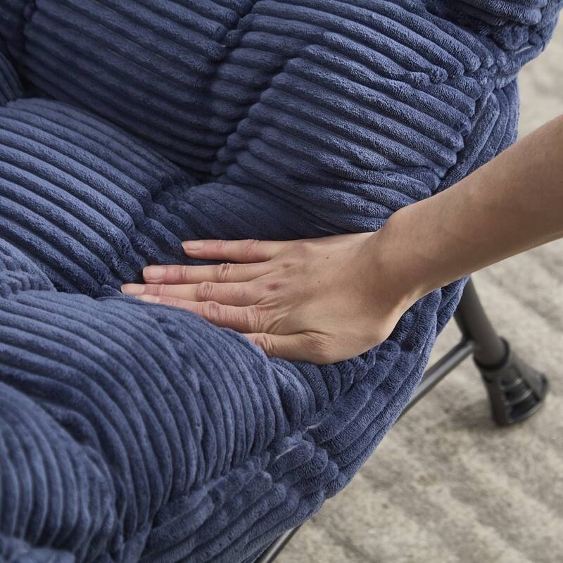 Modern Lounge Chair with Ottoman - Plush Reading Accent Chair with Footrest and Side Pocket