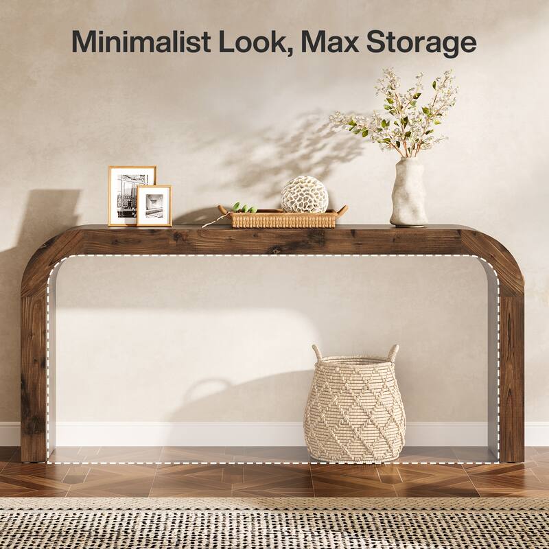 Solid Wood Console Table, 70.87-Inch Farmhouse Sofa Table
