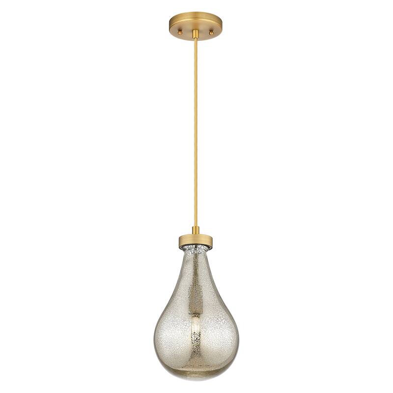 Innovations Lighting Downtown Urban - Owego - 1 Light 7" Cord Hung Pendant - Brushed Brass/Mercury Shade