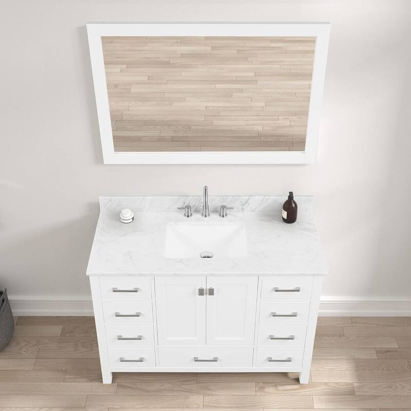 Blossom Geneva 48" Solid Wood Bathroom Vanity with Marble Top