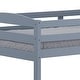 preview thumbnail 11 of 10, Grey Wood Twin Over Twin Bunk Bed with Staircase