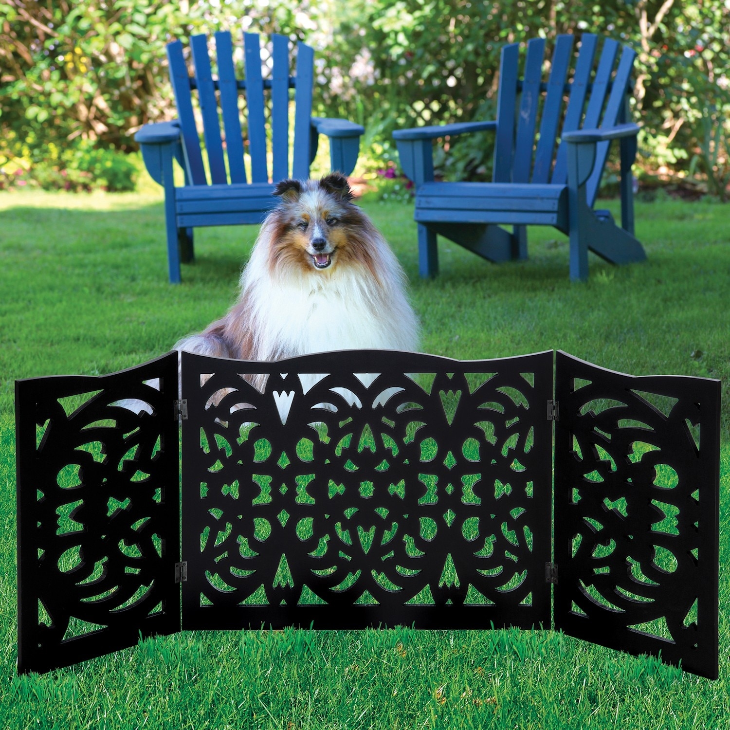 Scroll pet gate top