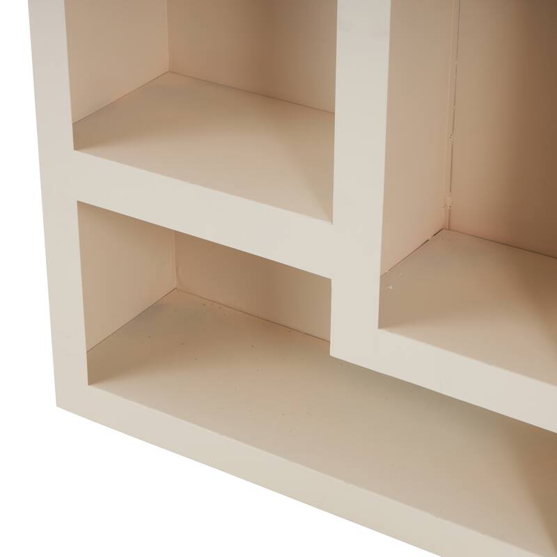 Black or Cream Metal 5 Shelf Geometric Storage Shelving Unit
