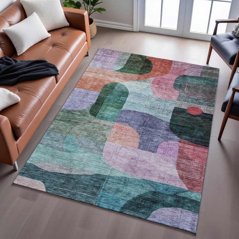 Premium Washable Super Soft Contemporary Abstract Mayfield Rug
