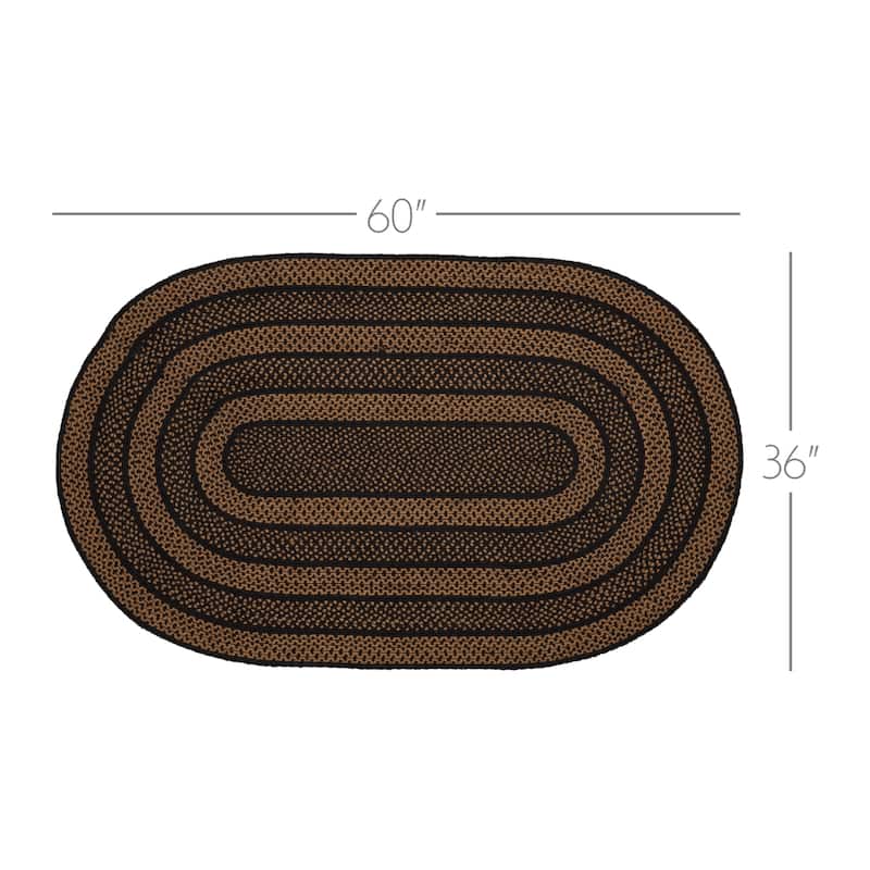 Farmhouse Jute Rug Oval w/ Pad 36x60 - 3' x 5' Oval
