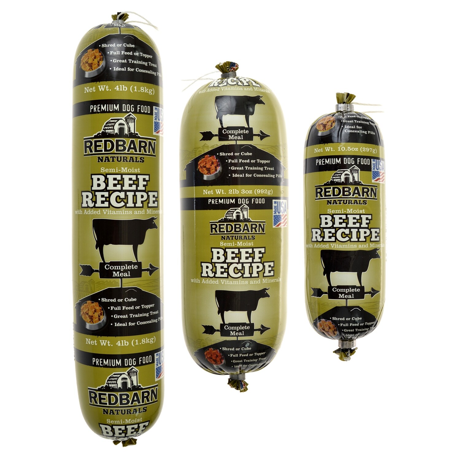 Redbarn Semi Moist Beef Recipe Premium Dog Food Roll Bulk 6 Lb 9 Oz 3 X 2 Lb 3 Oz Overstock 20895234