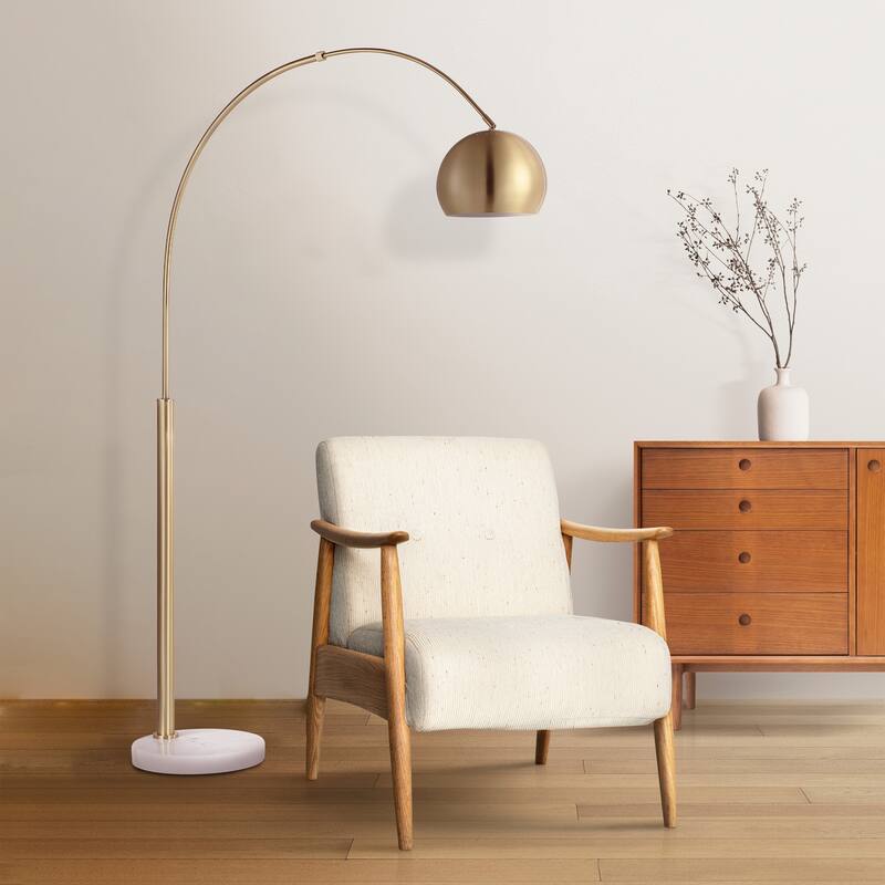 Daleela 77.375" Height Floor Lamp, Yellow - 15 x 55.25 x 77.375"