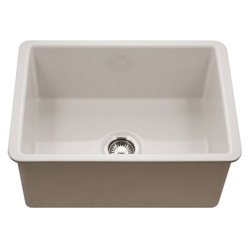 Houzer PTU-2800 Platus 25-1/2" Undermount Single Basin Fireclay - Biscuit