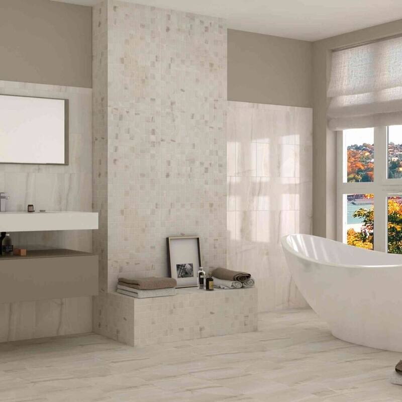 Amsterdam 13x13 Matte Marble Look Porcelain Tile - Floor, Wall, Backsplash - 4 x 4 Sample - Caramel