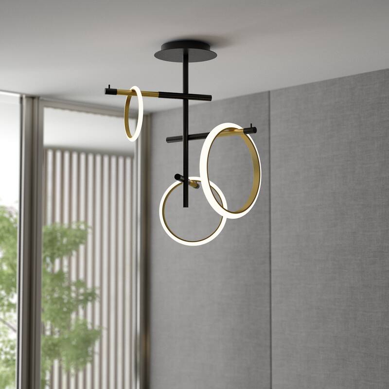 Glow's Avenue 3-Light Loop Ring Chandelier - Black