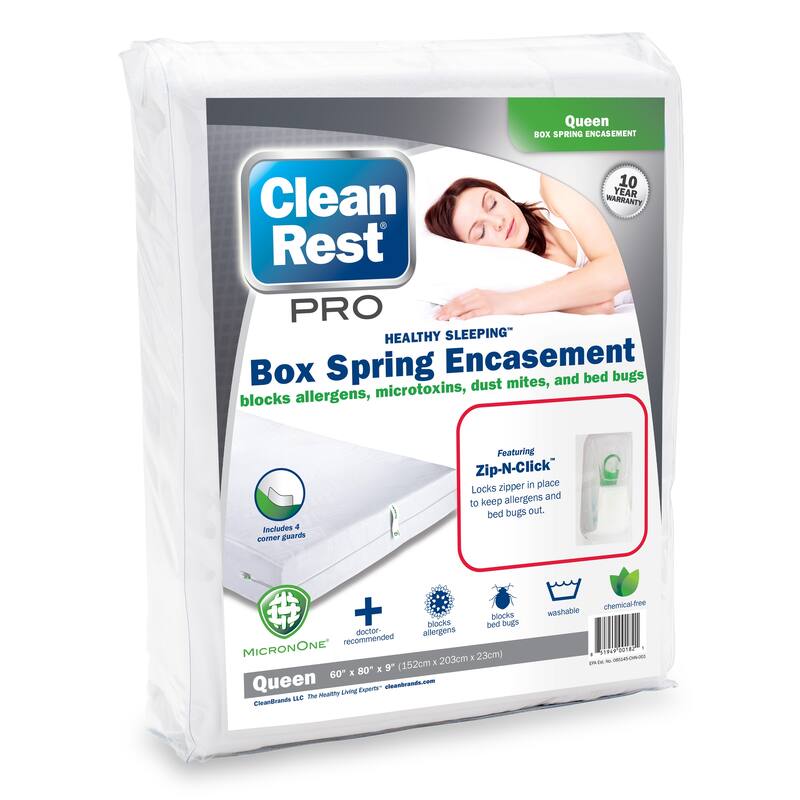 CleanRest Pro Zippered Box Spring Encasement - Queen