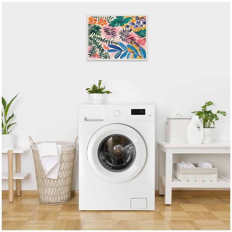 Kate and Laurel Sylvie Jungle Botanical Framed Canvas by Amy Lighthall