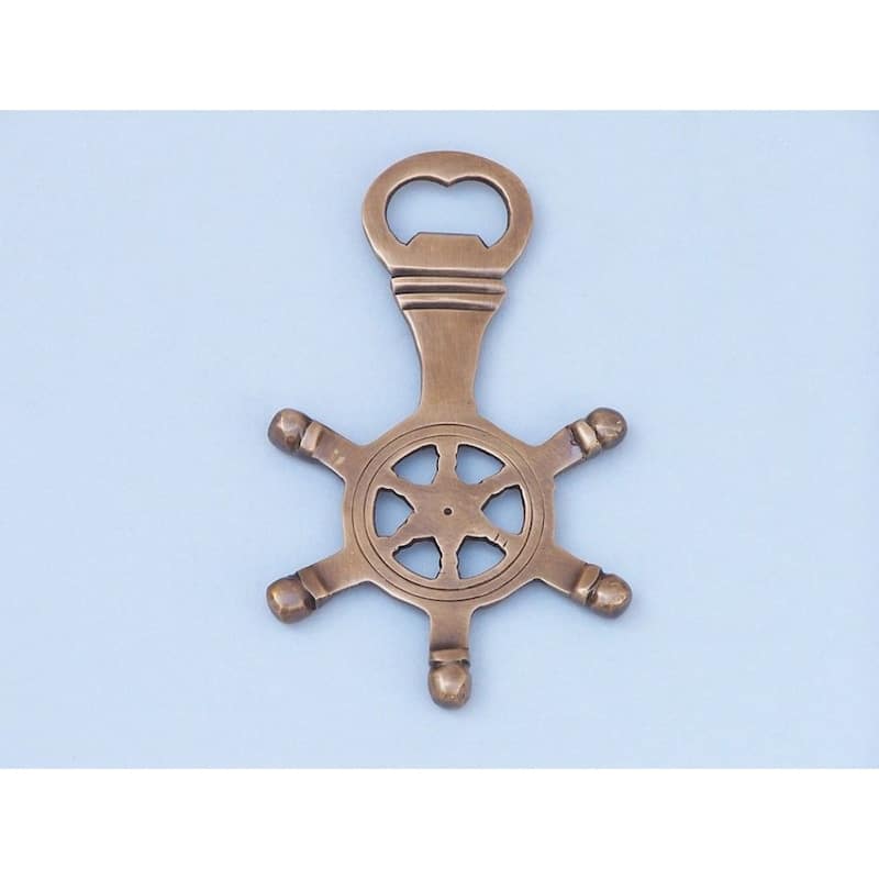 5 Inch Solid Metal Nautical Ship Wheel Bottle Opener for Bar or Kitchen Decor - 5" L x 2" W x 1" H