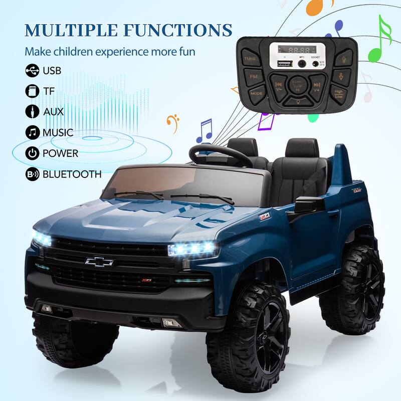 24V 2-Seater Electric Kids Ride-on Truck, Licensed Chevrolet Silverado for Kids Best Gifts