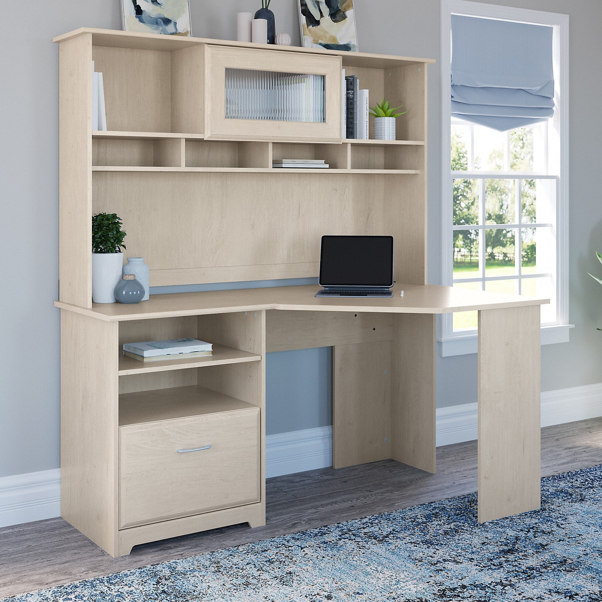 Flash furniture corner computer sale desk with hutch