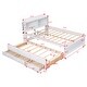 preview thumbnail 4 of 7, Full Size Captain's Bed Storage Daybed with Trundle, Built-in USB, Type-C Ports & LED Light, Versatile Wooden Platform Bed Frame