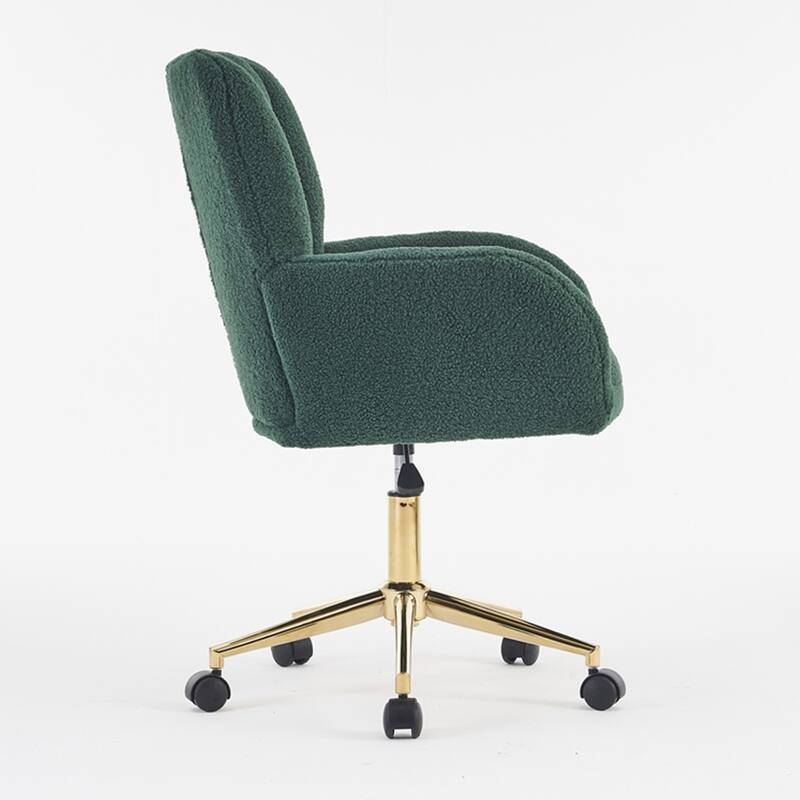 360 Swivel Fabric Home Office Chair With Gold Metal Base