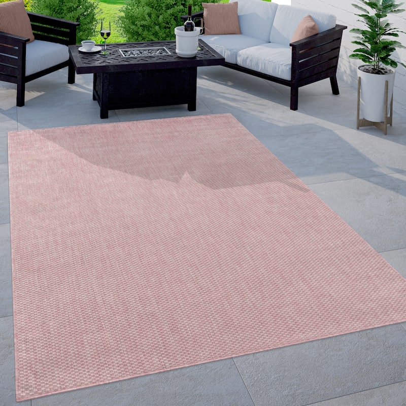 Variegated Waterproof Outdoor Rug for Patio - 7'10" x 11'2" - pink