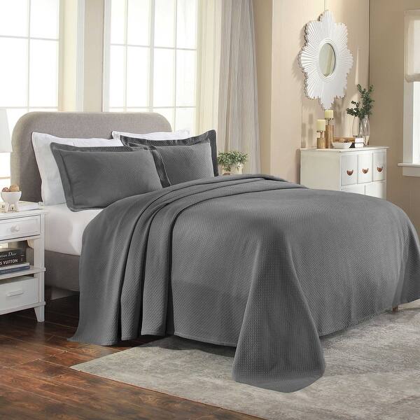 100% Cotton Bedspread and Pillow Sham Decorative Set Geometric Fret