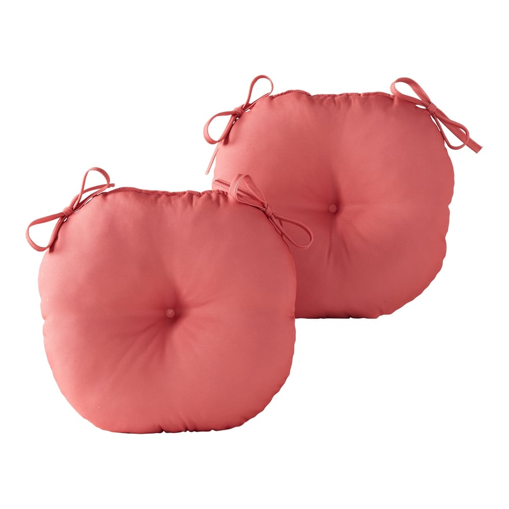Outdoor 15-inch Round Bistro Chair Cushions (Set of 2)