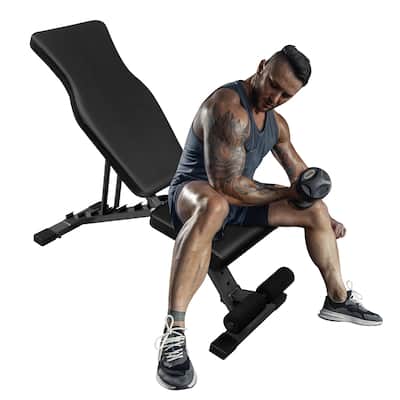 Weight Bench for Full Body Workout, Adjustable Strength Training Sit-up Chair