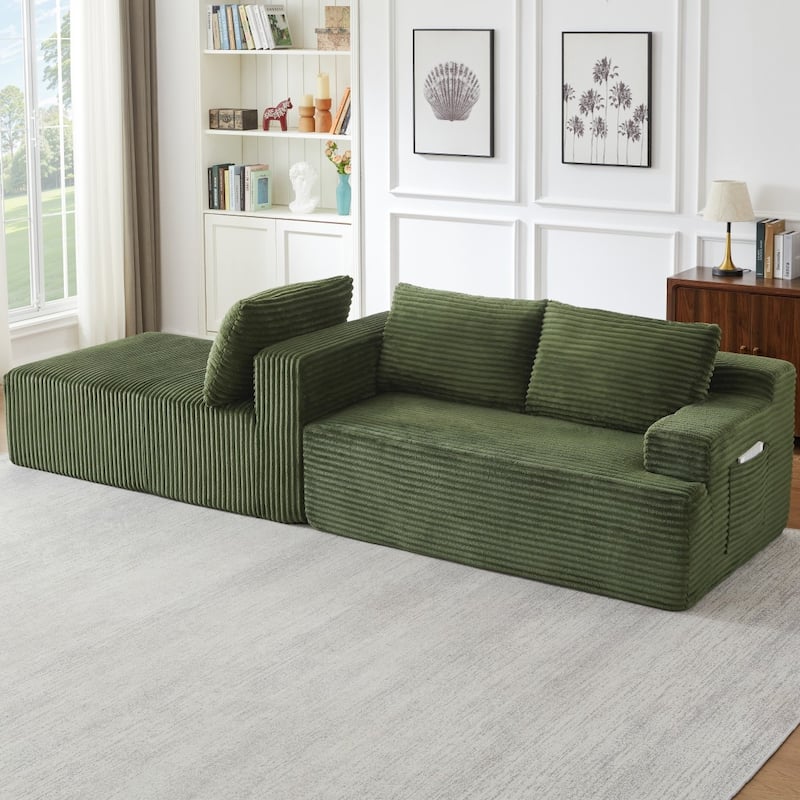 96.1" Modern L-Shaped Cloud Sectional Sofa, No Assembly Required