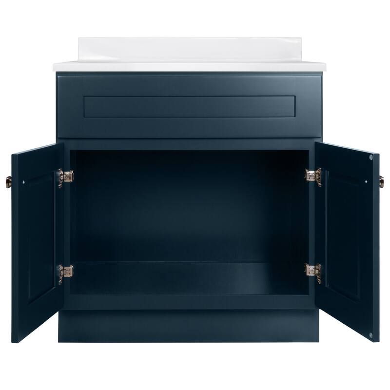 Brookings 31 Inch Assembled Bath Vanity with Solid White Top