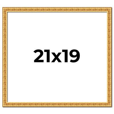 21x19 Frame Gold Real Wood Picture Frame Width 1 inches | Interior