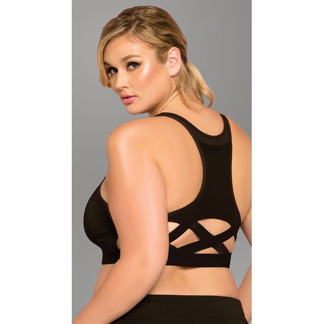 plus size black sports bra