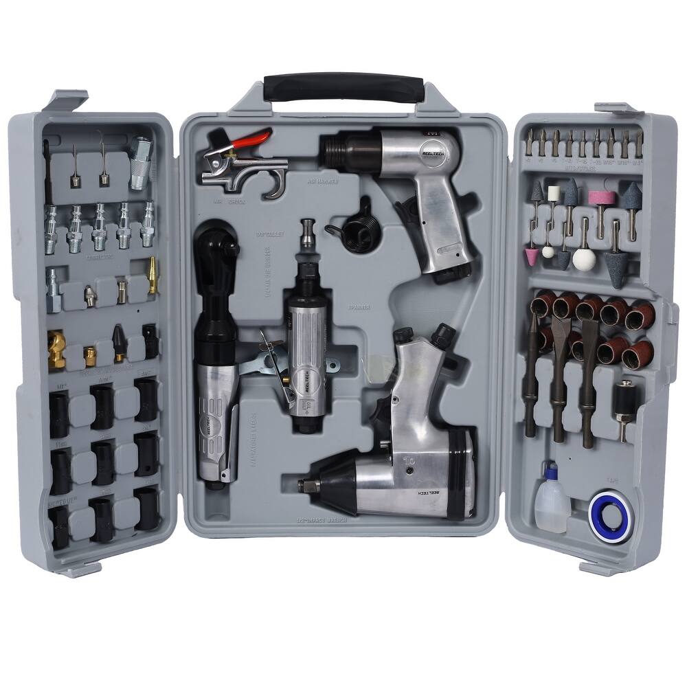 71 Piece Air Tool and Accessories Kit with Storage Case - 17"Lx10"Wx3"H