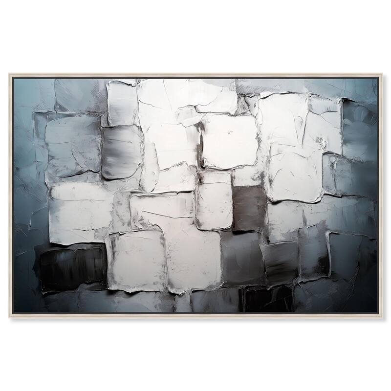 Urban Grid Canvas by Art Remedy - Silver - 36" x 24"
