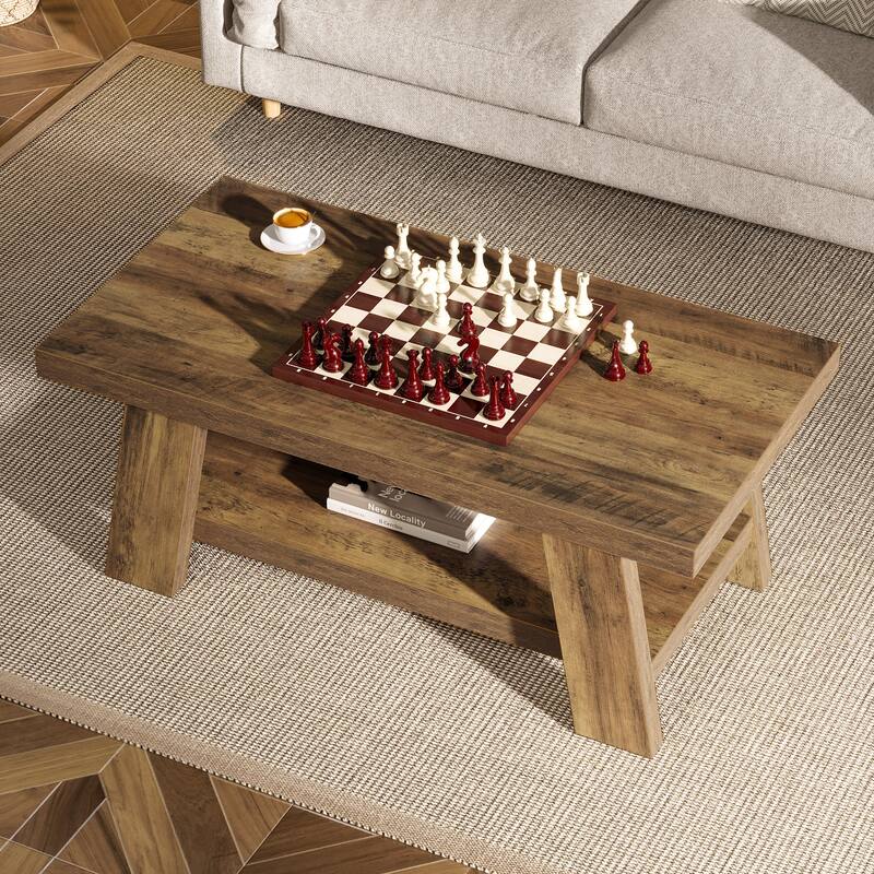 Farmhouse Coffee Table, Wood Center Table