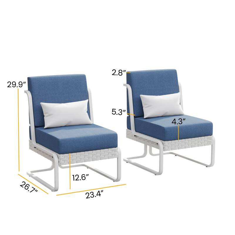 Corvus Akrotiri Outdoor Wicker Club Chair Set (Set of 2) with Olefin Cushions