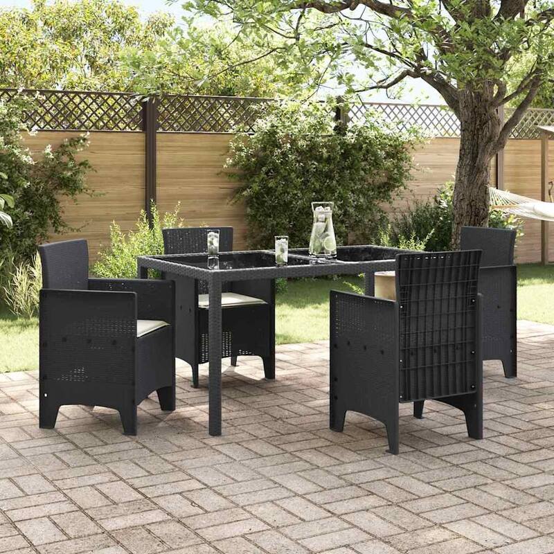 vidaXL Garden Chair 2/4 pcs Anthracite/Brown/White 53 x 49 x 85 cm PP - 53 x 49 x 85 cm