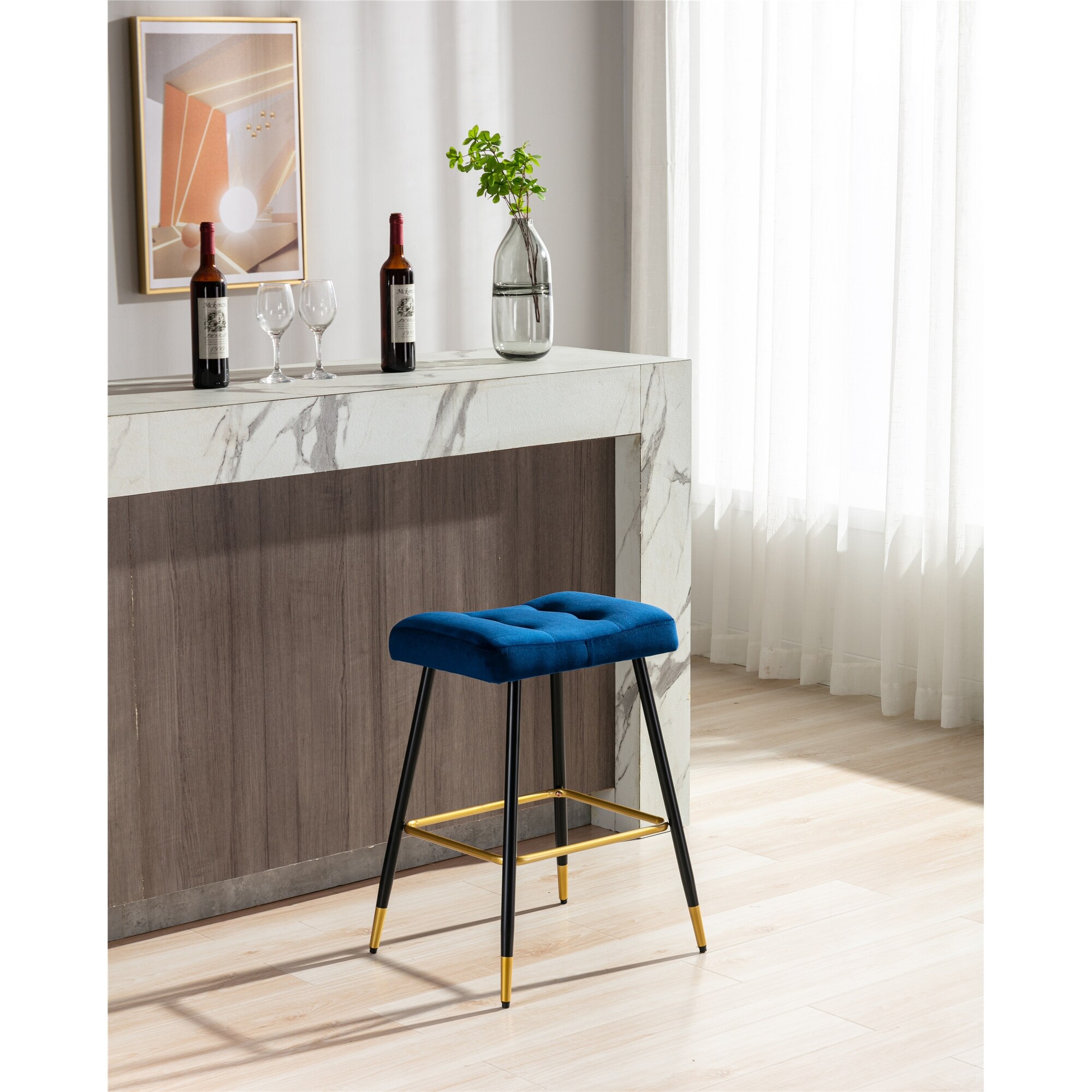 Velvet backless on sale bar stools