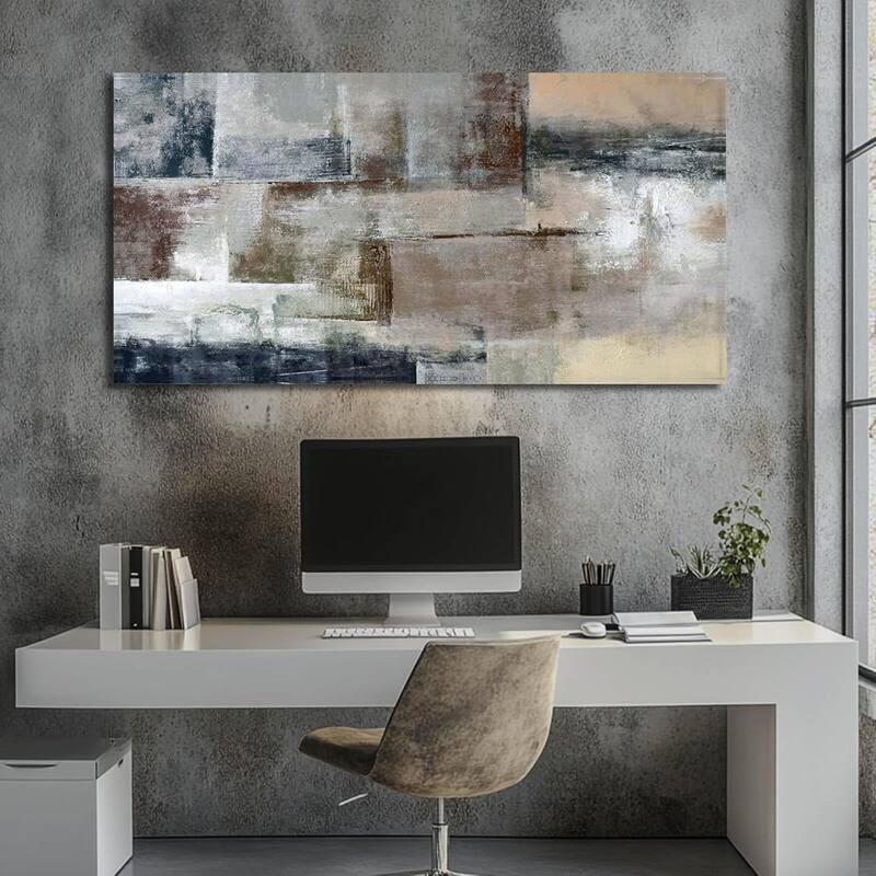 Gray Abstract Wall Art Decor Hand Painted Oil Painting