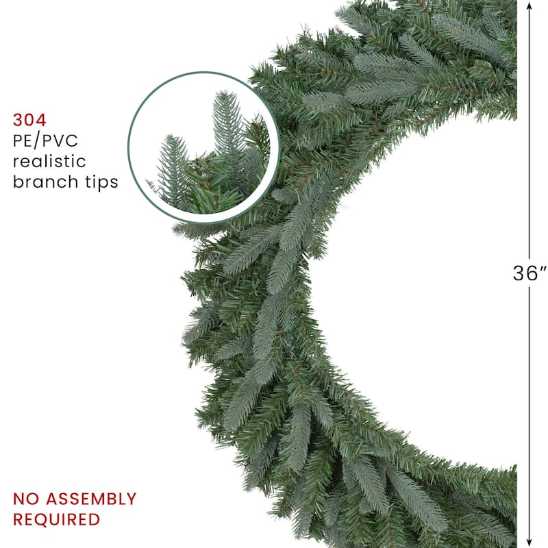 Granville Fraser Fir Artificial Christmas Wreath 36-Inch Unlit - 36"