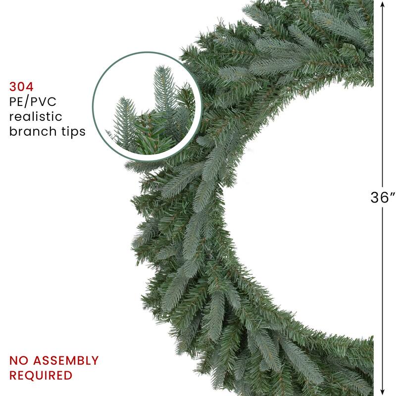 real touch™ granville fraser fir artificial christmas wreath unlit 36"