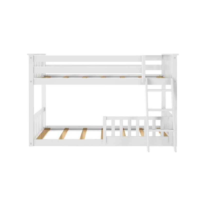Max and Lily Twin over Twin Low Bunk with Guard Rails