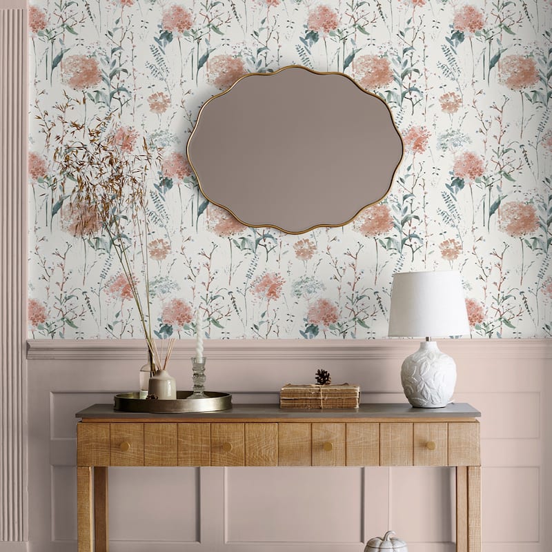 Laura Ashley Pallington Bloom Plaster Pink Wallpaper