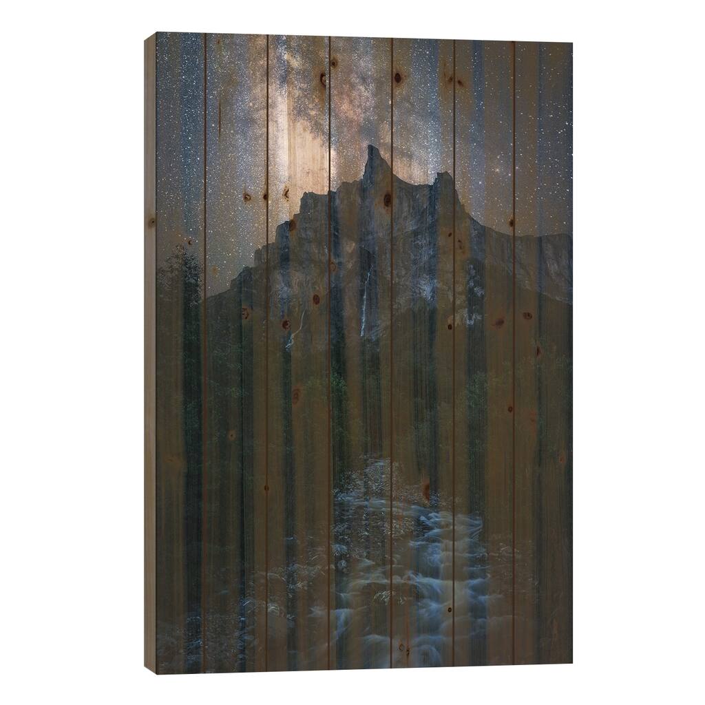 The Milky Way Above The French Alps Print On Wood by Daniel Gastager - Multi-Color