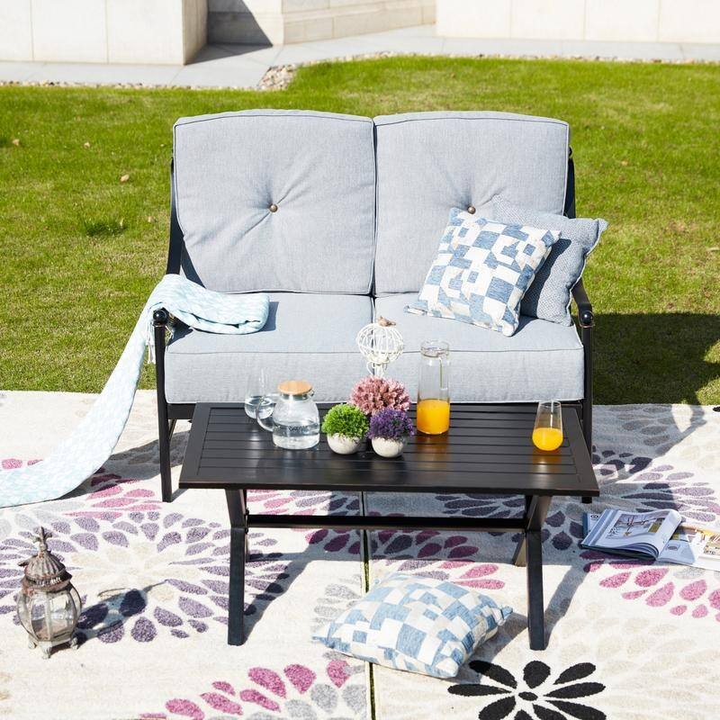 PATIO FESTIVAL 2-pc. Outdoor Cushioned Loveseat and Coffee Table Set