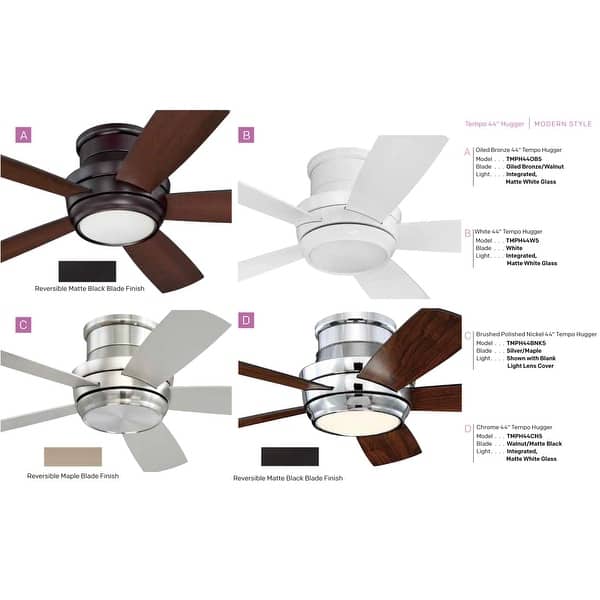 Shop Craftmade Tmph445 Tempo Hugger 44 5 Blade Ceiling Fan
