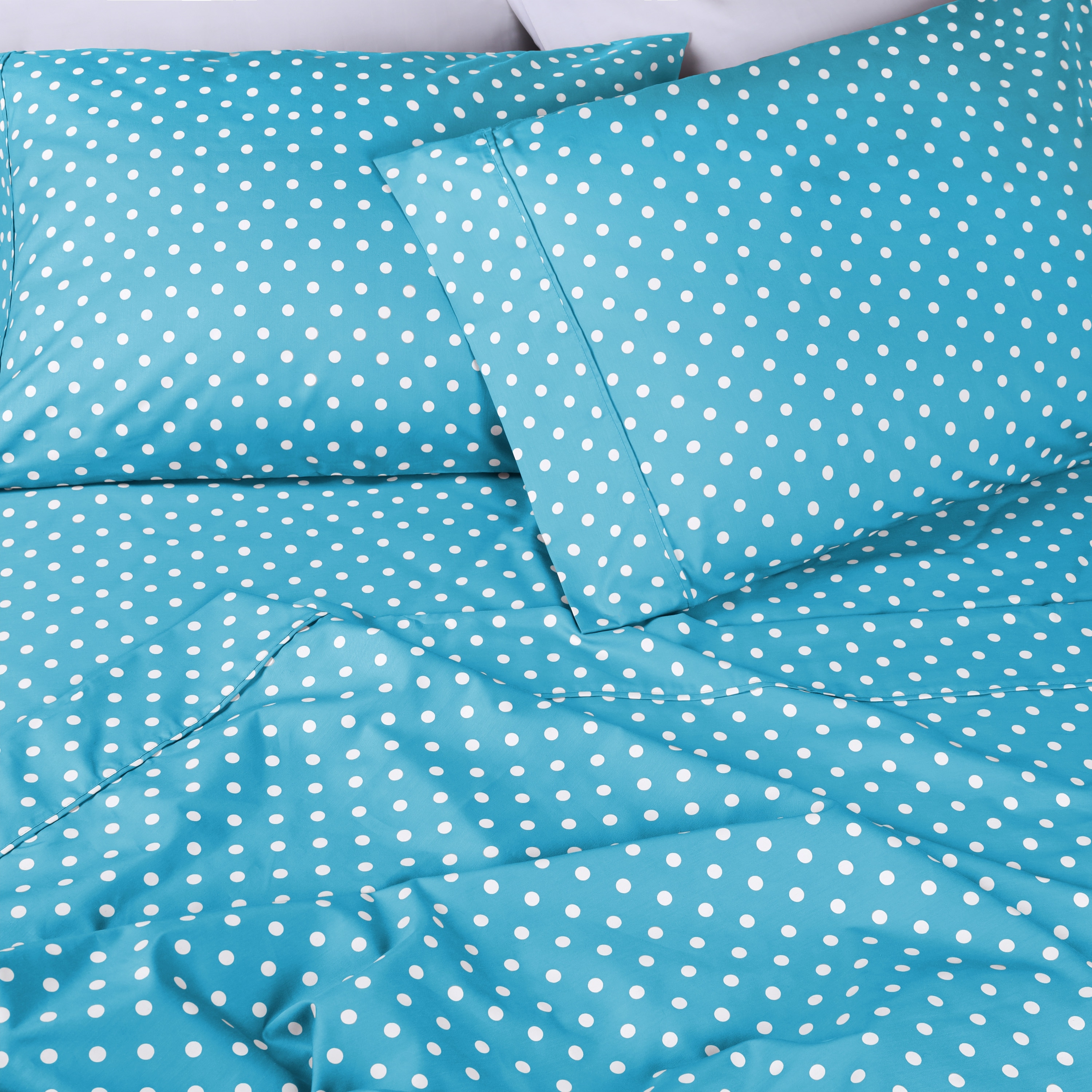 Superior Thread Count 600TC Cotton Blend Polka Dot Bed Sheet-image