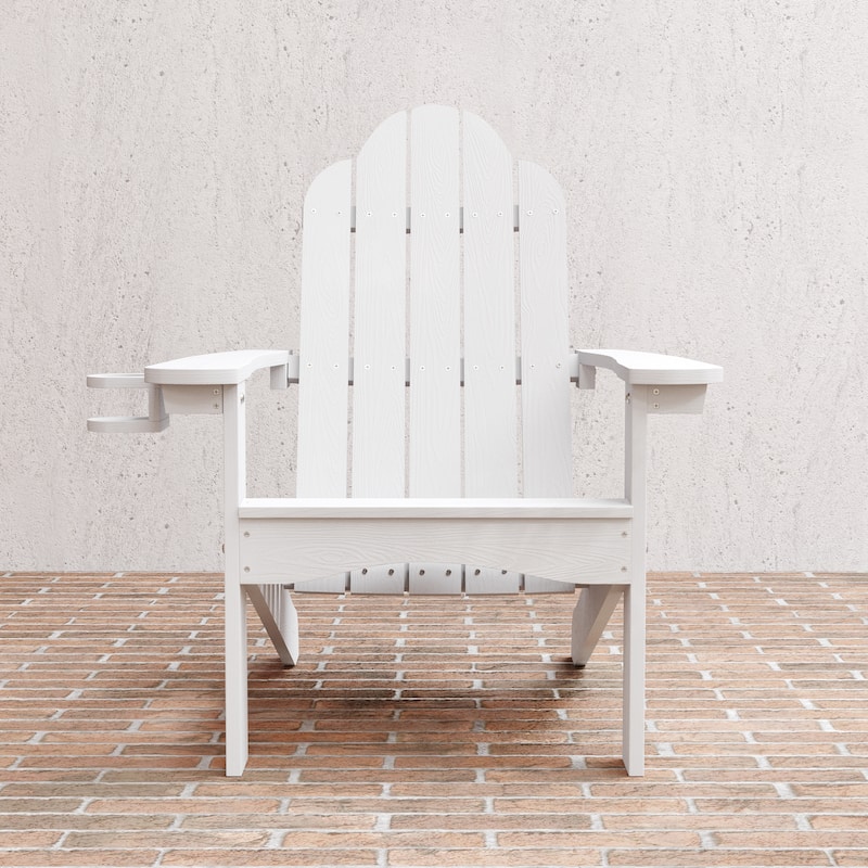 LUE BONA Outdoor Plastic Poly Weather Resistant Patio Adirondack Chair 1-Pack - 35"D x 30"W x 36.2"H