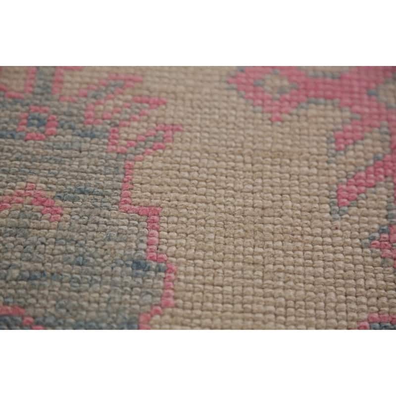 Hand Knotted Oriental 100% Wool Carpet Transitional All-Over Beige & Ivories Oushak Area Rug - 12' 4'' X 9' 0''